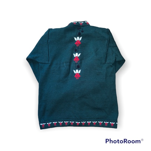 Vintage Wool Christmas Sweater With Angels - Picture 2 of 4